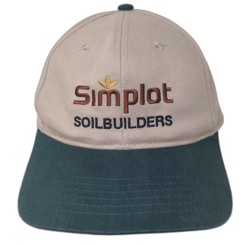 Simplot Soilbuilders Baseball Cap Hat Beige Green… - image 1